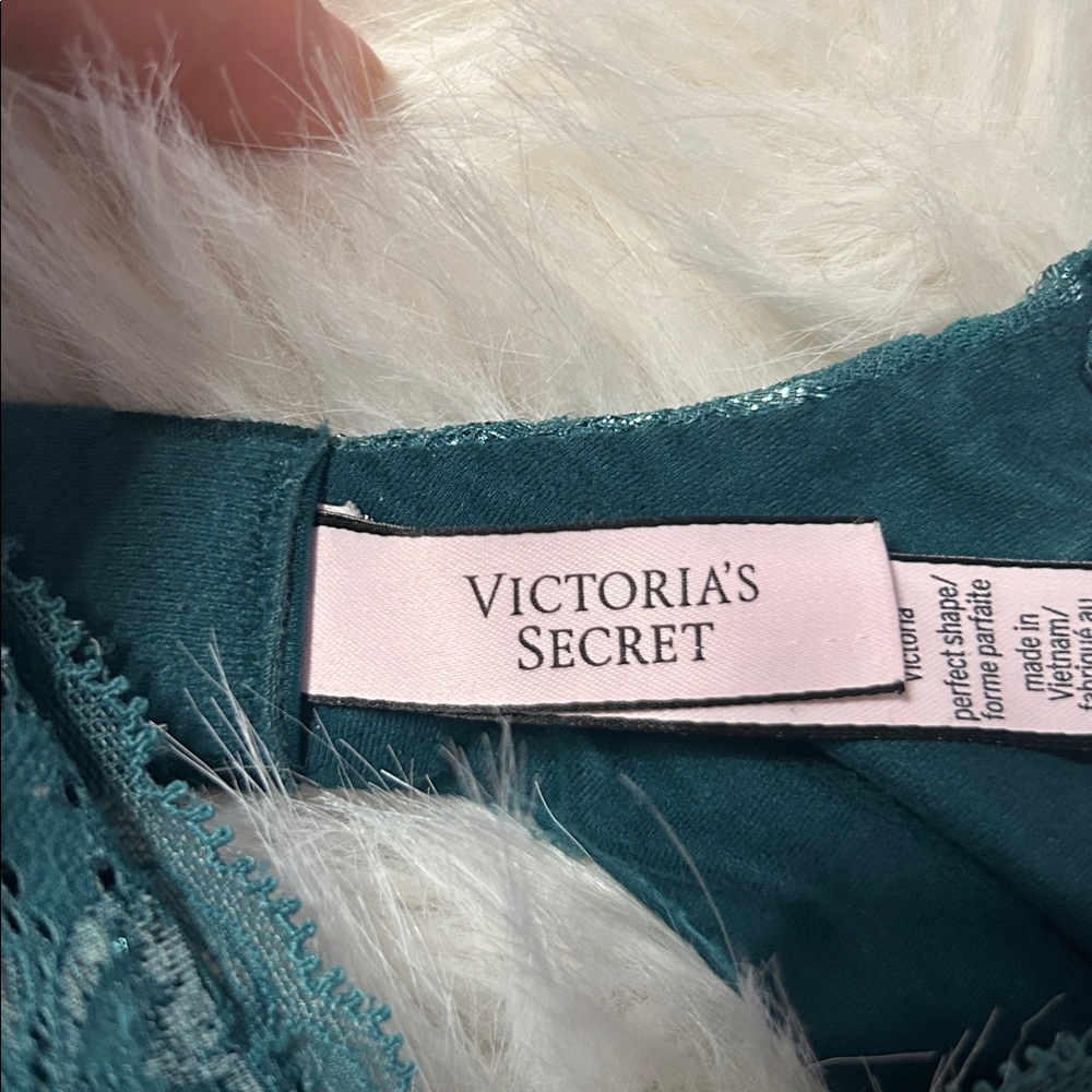 Victoria's Secret  Teal Floral lace push-up Bra size 36B - Picture 4 of 6